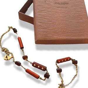 Louis Vuitton necklace and bracelet set